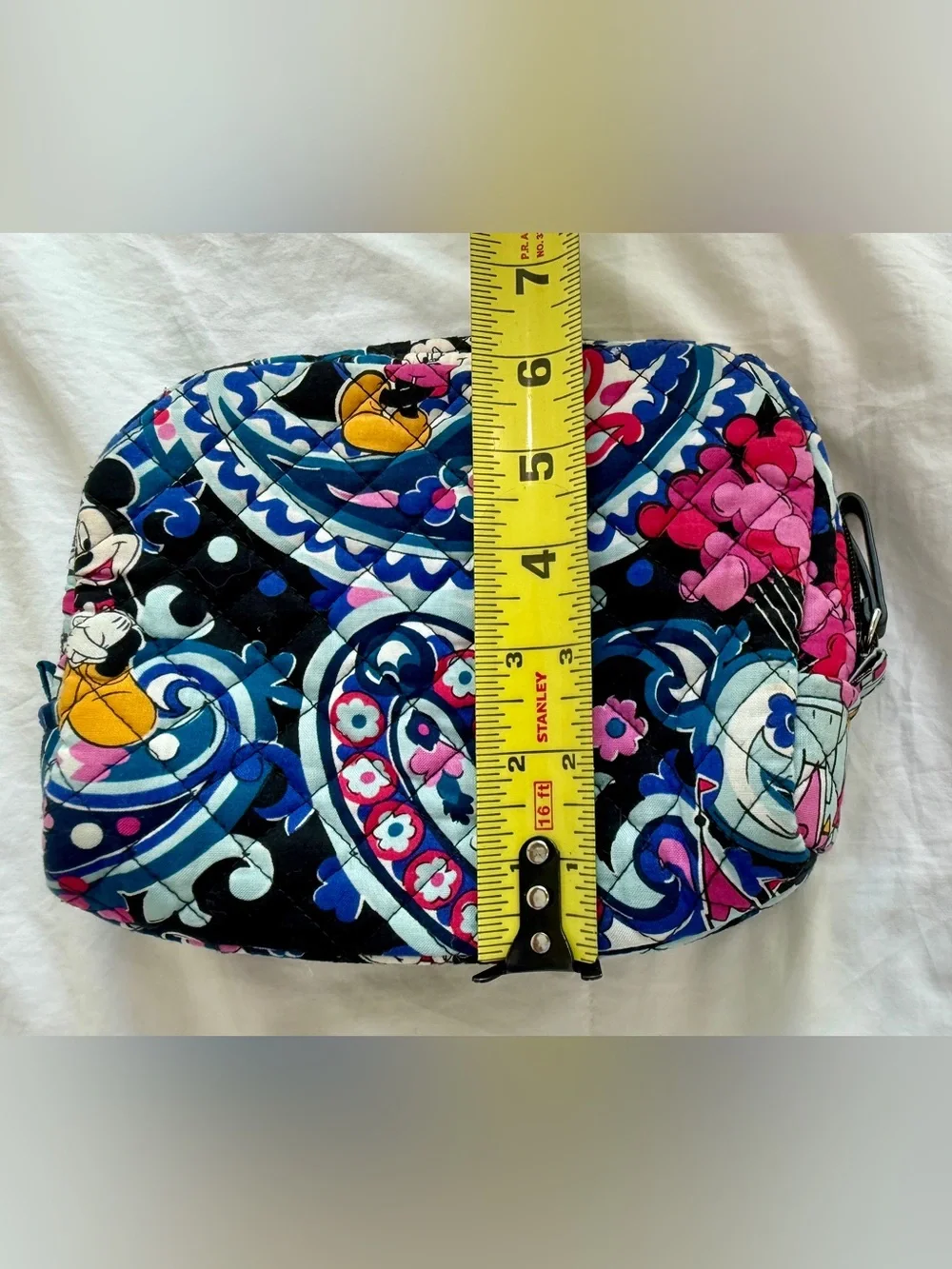 Vera Bradley Blue Pink Quilted Mickey Cosmetic Case